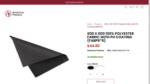 American Plastics - 600D Polyester Fabric with PU Coating