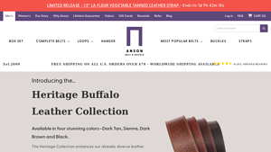 Anson Belt - Heritage Buffalo Vegetable Tanned Leather