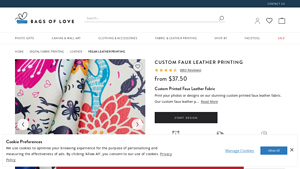 Bags of Love - Custom Printed Faux Leather Fabric