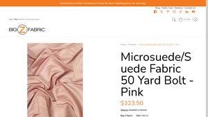 Big Z - Microsuede Suede Fabric 50 Yard Bolt - Pink