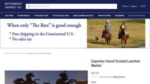 Bitterroot Saddle Co - Zapotec Hand Tooled Leather Wallet