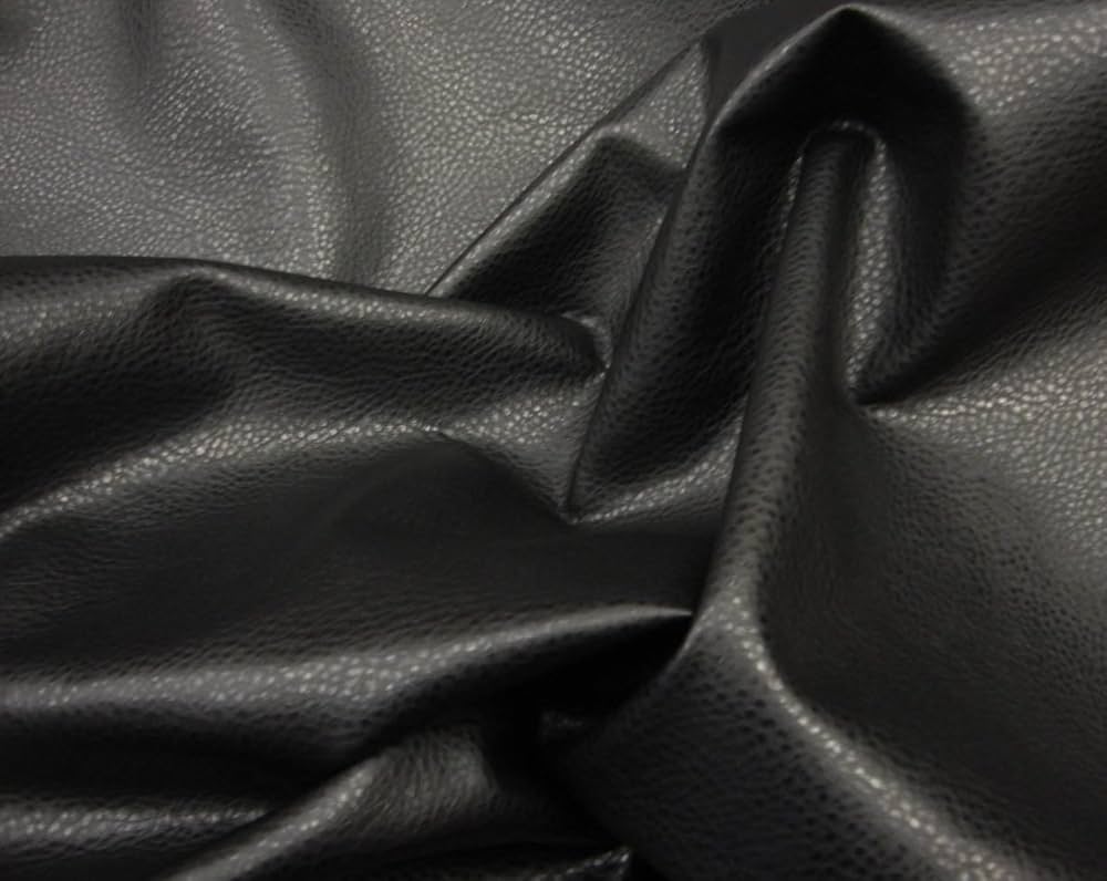 An application scenario or product detail of black leather upholstery fabric - Image 2