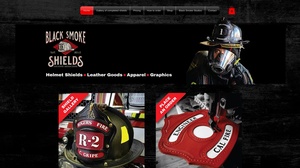 Black Smoke Shields - Custom Leather Fire Helmet Shields