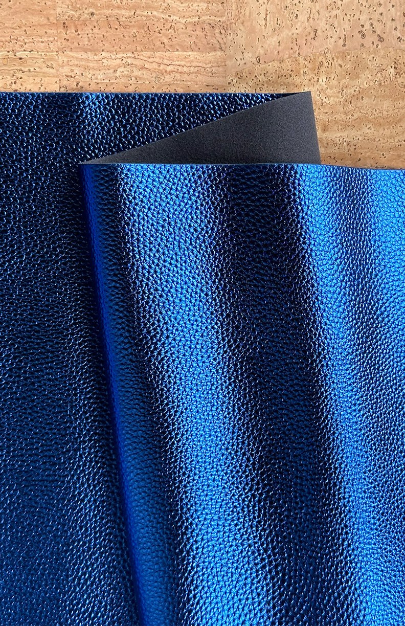 An application scenario or product detail of blue faux leather fabric - Image 7
