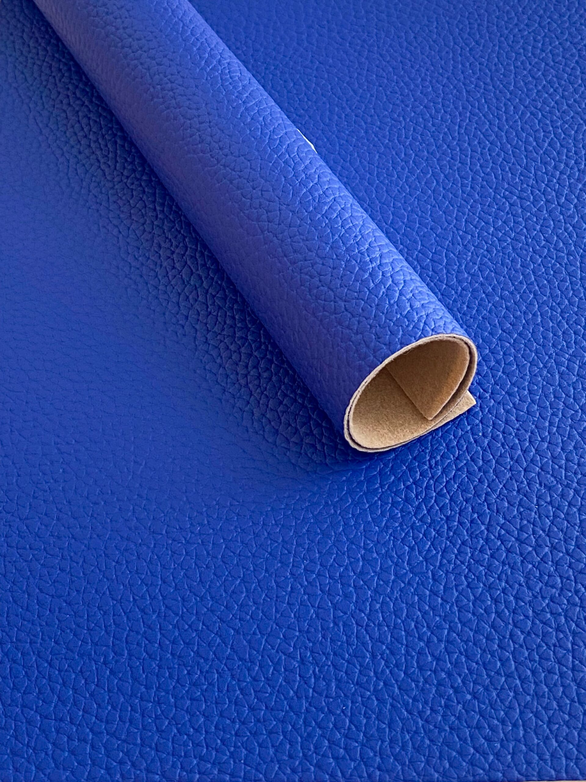 An application scenario or product detail of blue faux leather fabric - Image 15