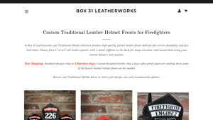 Box 31 Leatherworks - Traditional Leather Helmet Front Shields