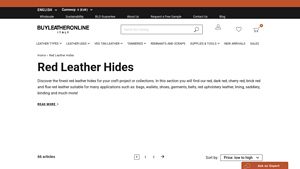 Buy Leather Online - Red Leather Hides