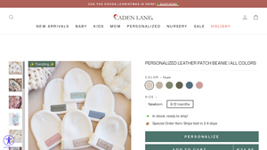 Caden Lane - Personalized Leather Patch Beanie