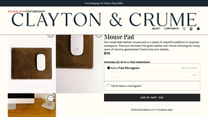 Clayton & Crume - Natural Leather Mouse Pad
