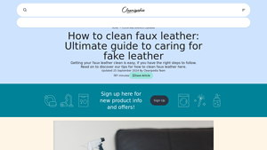 Cleanipedia - Faux Leather Care