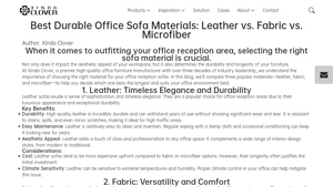 Clover Furniture - Leather Benefits