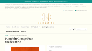 CNC Fabrics - Pumpkin Orange Faux Suede