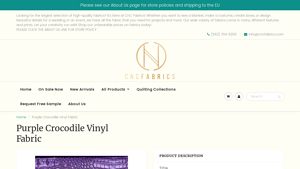 CNC Fabrics - Purple Crocodile Vinyl Fabric