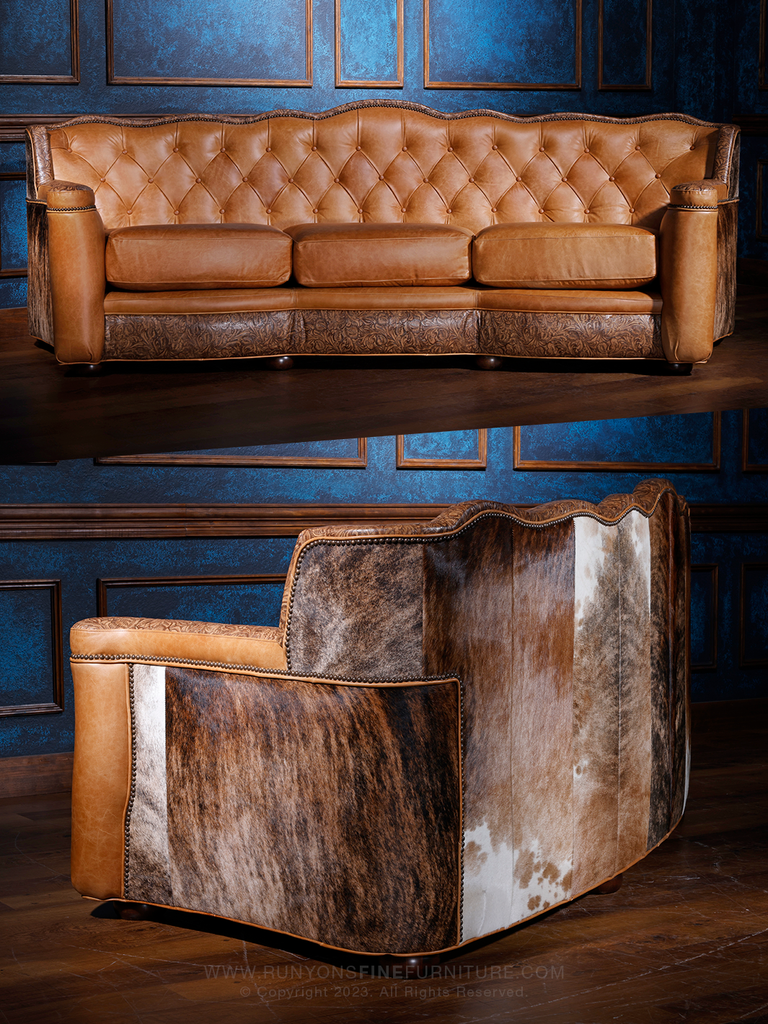 An application scenario or product detail of cowhide leather couch - Image 8