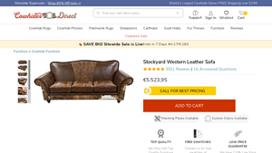 Cowhides Direct - Stockyard Western Leather Sofa