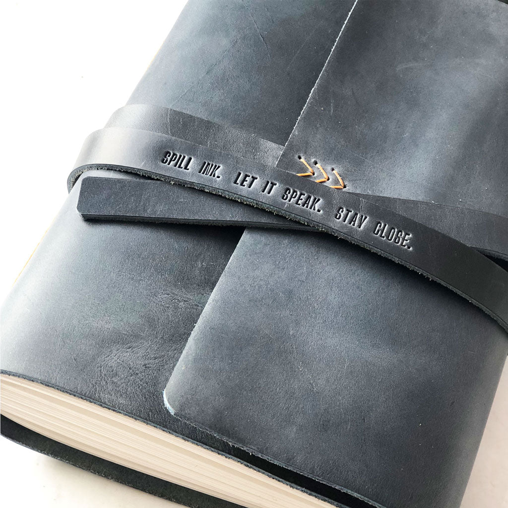 An application scenario or product detail of custom embossed leather journal - Image 2