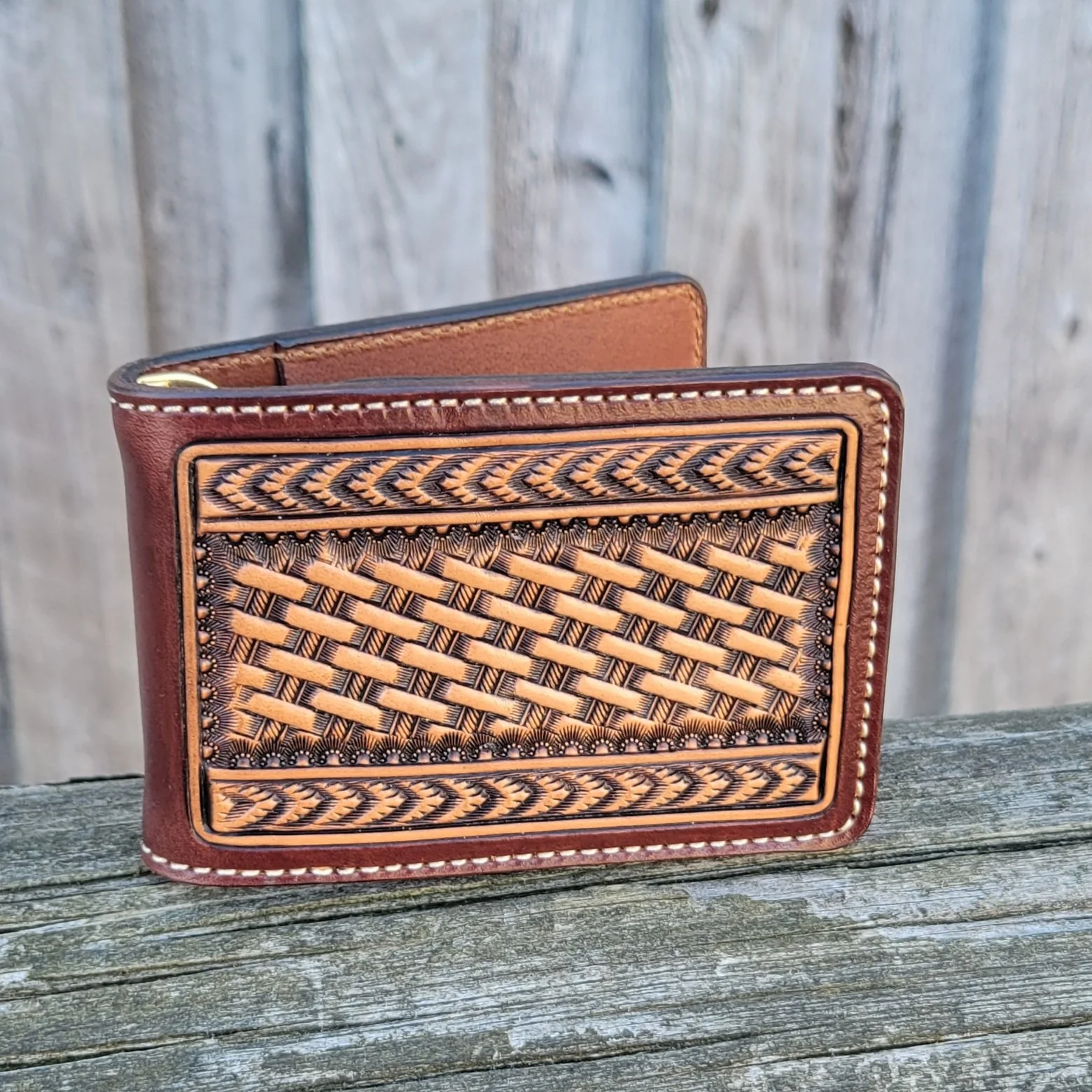 An application scenario or product detail of custom hand tooled leather wallets - Image 10