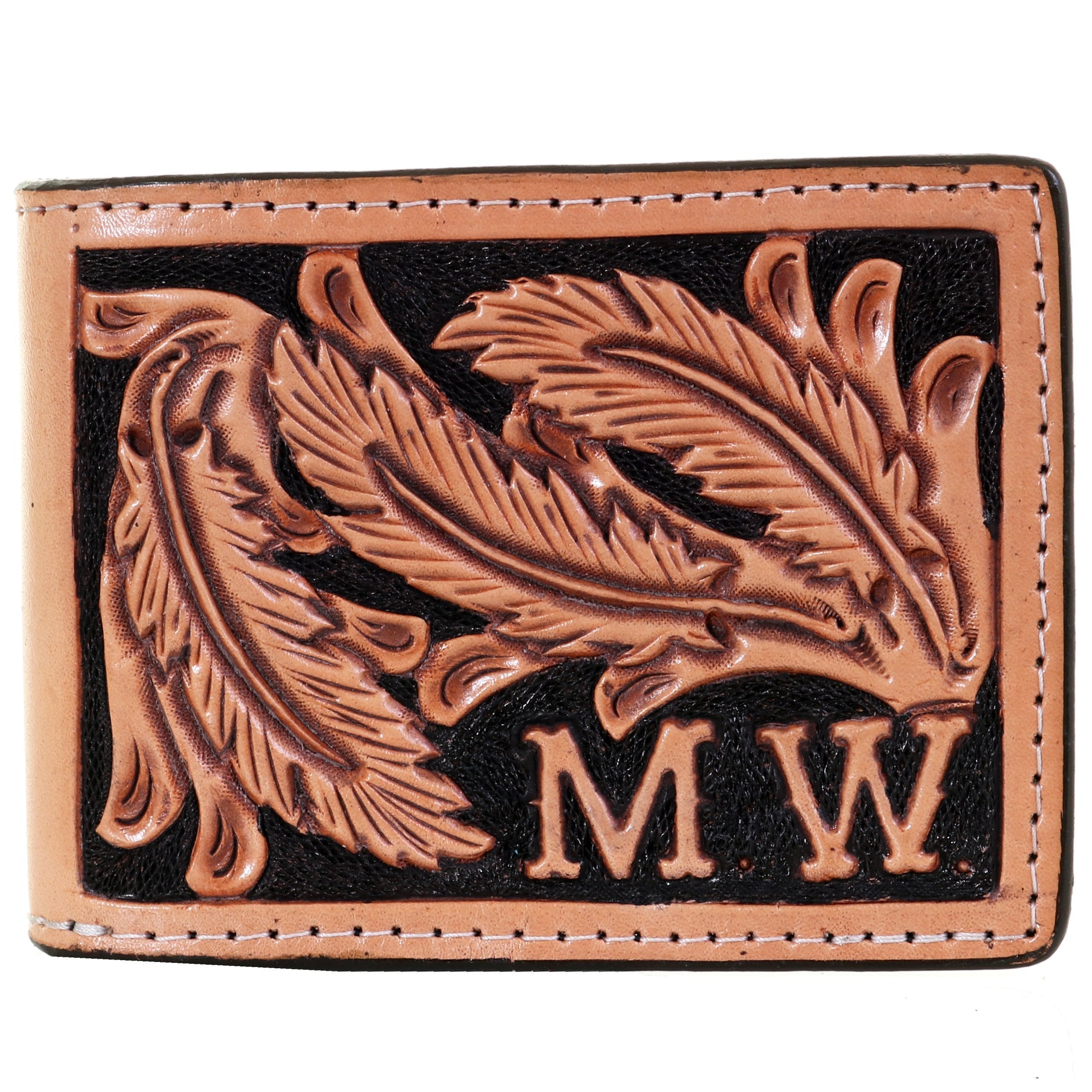 An application scenario or product detail of custom hand tooled leather wallets - Image 19