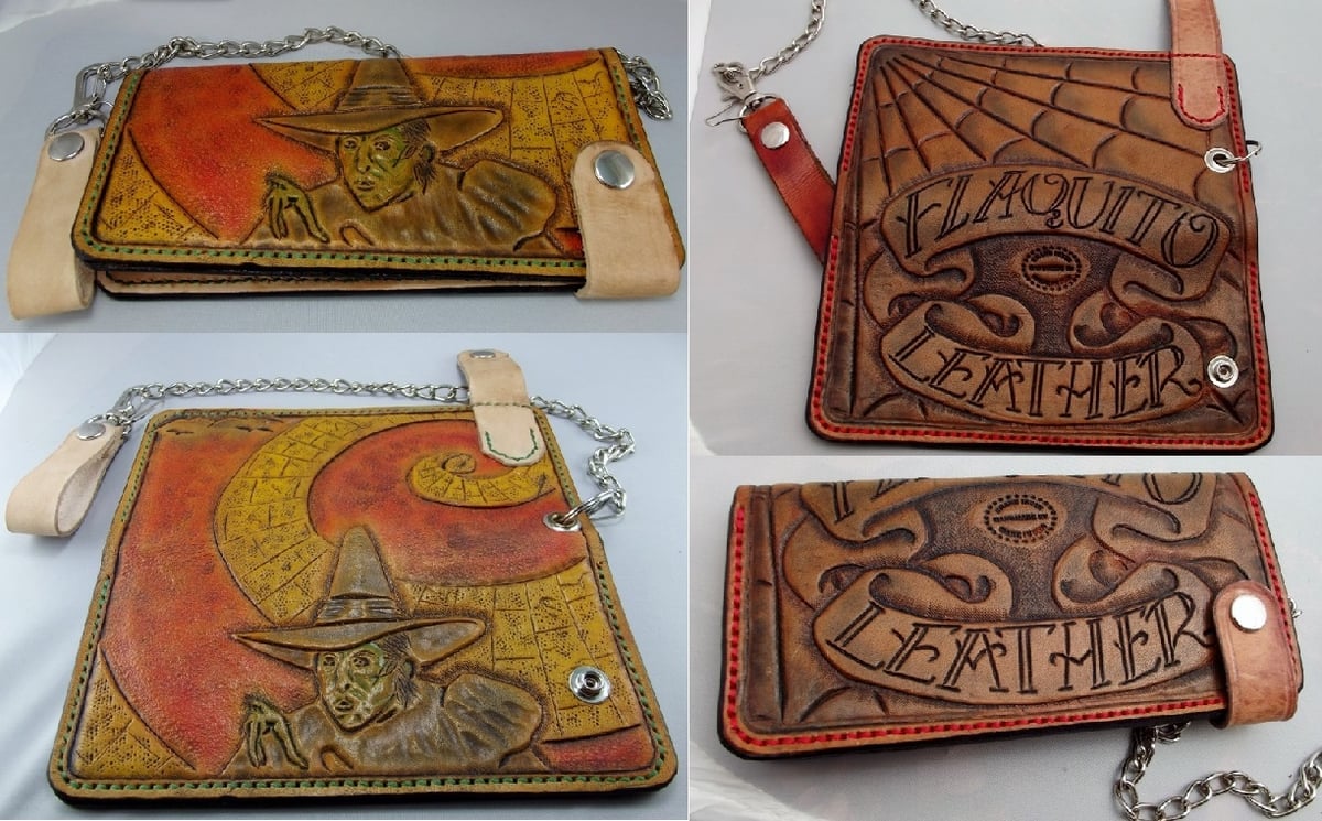 An application scenario or product detail of custom hand tooled leather wallets - Image 20