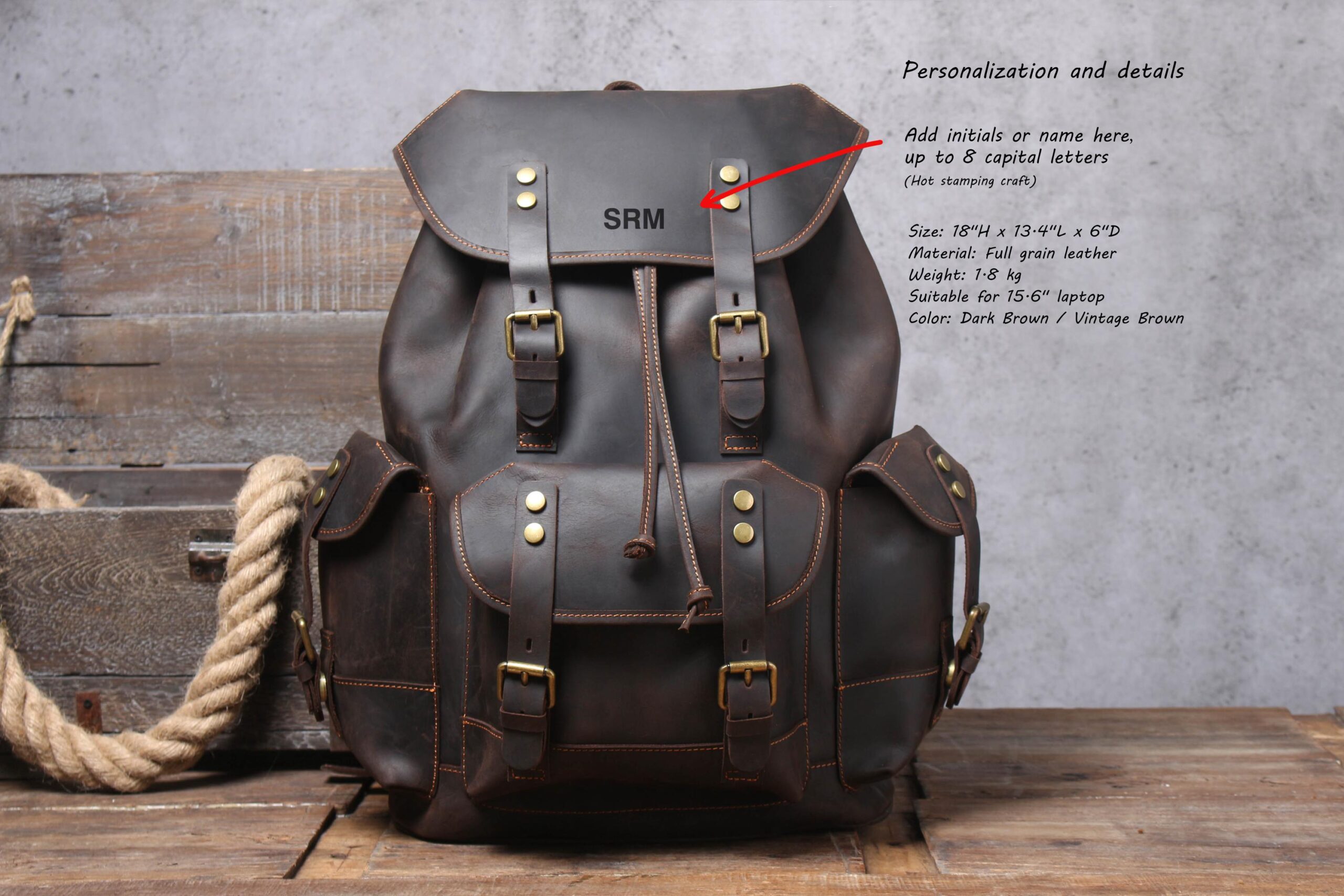 An application scenario or product detail of custom leather backpack - Image 9