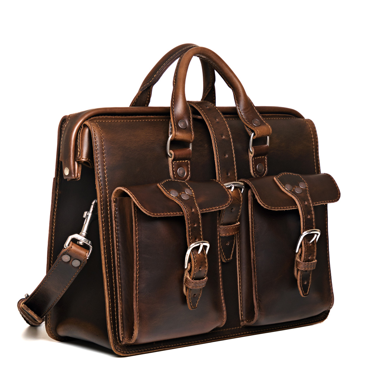 An application scenario or product detail of custom leather bags for men - Image 1