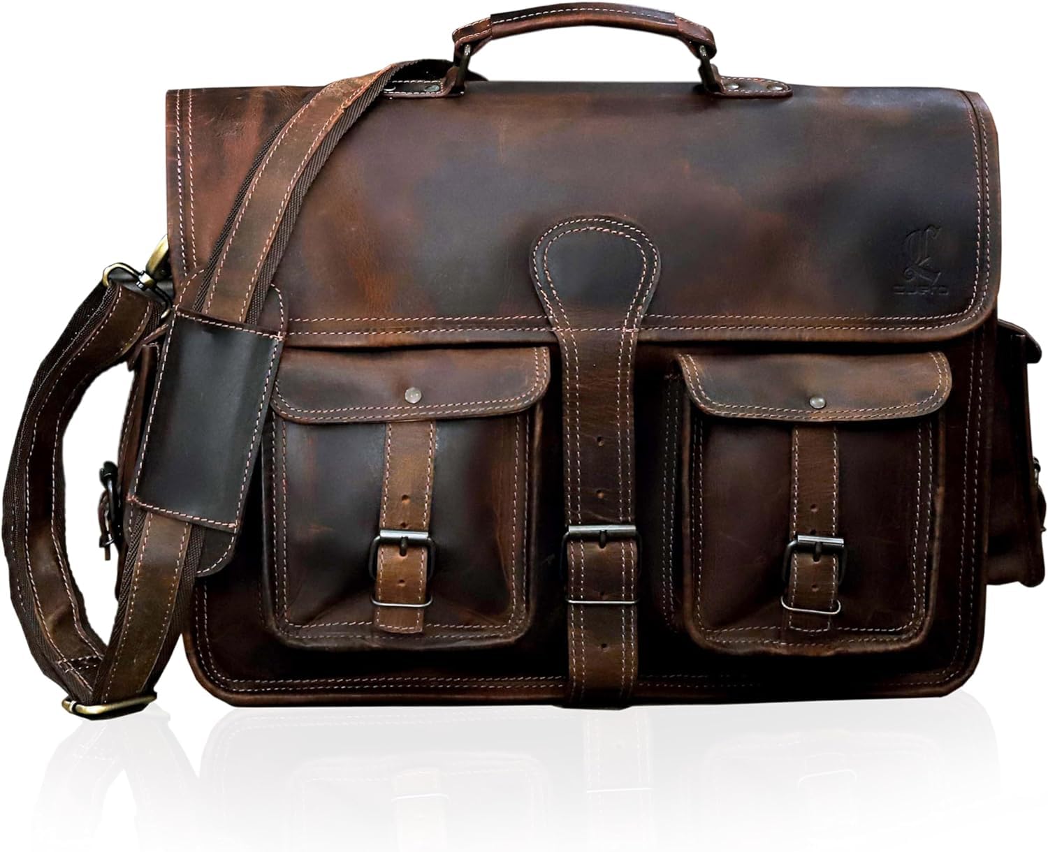 An application scenario or product detail of custom leather bags for men - Image 6