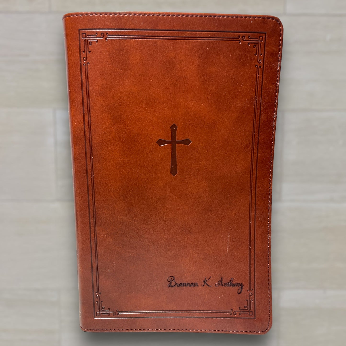 An application scenario or product detail of custom leather bible - Image 1