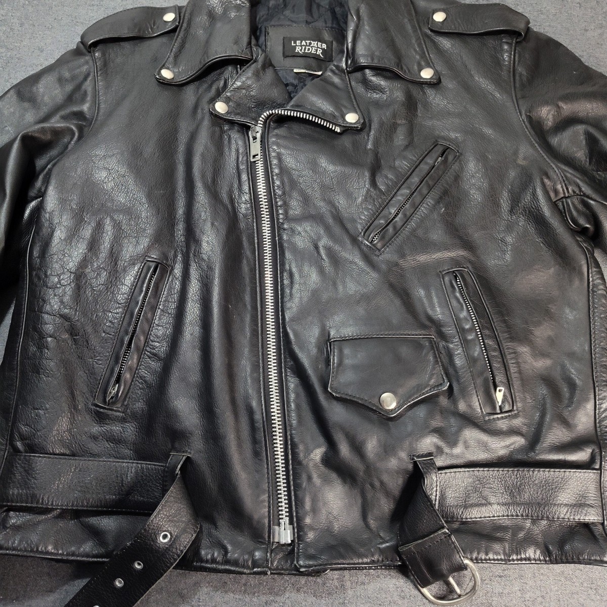 An application scenario or product detail of custom leather biker jackets - Image 1