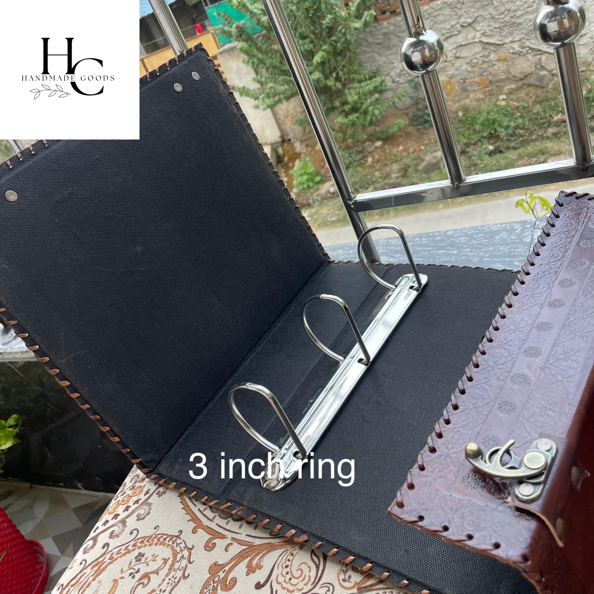 An application scenario or product detail of custom leather binders 3 ring - Image 5