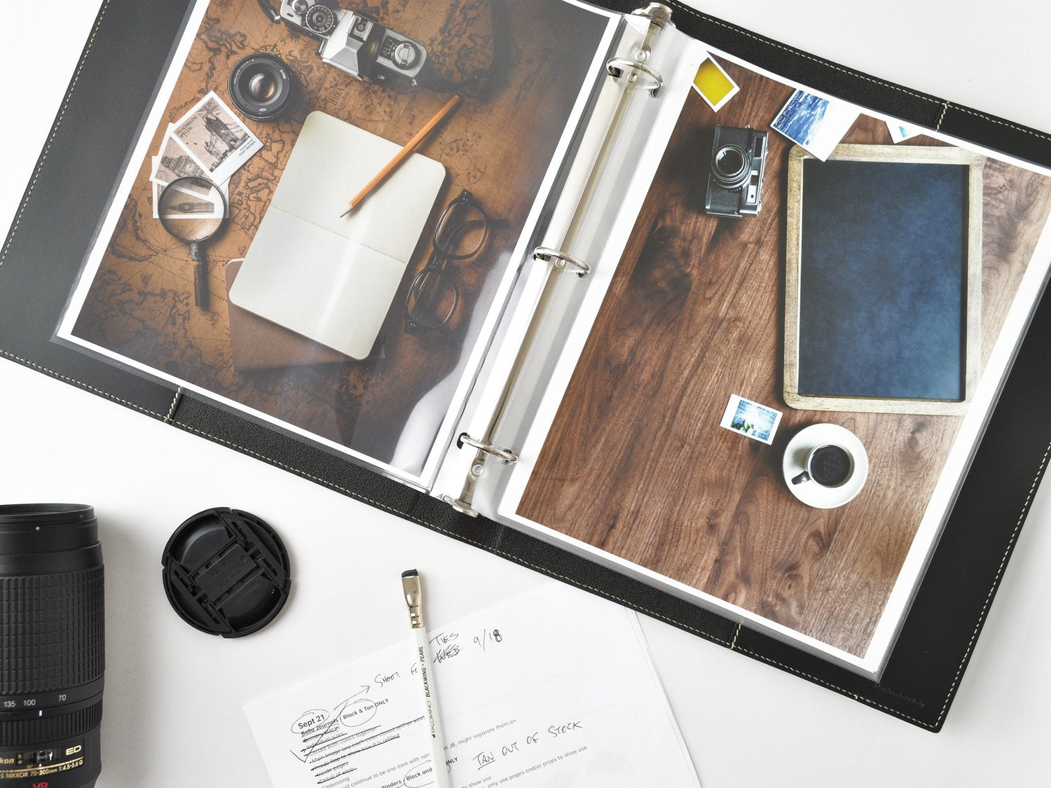 An application scenario or product detail of custom leather binders 3 ring - Image 18