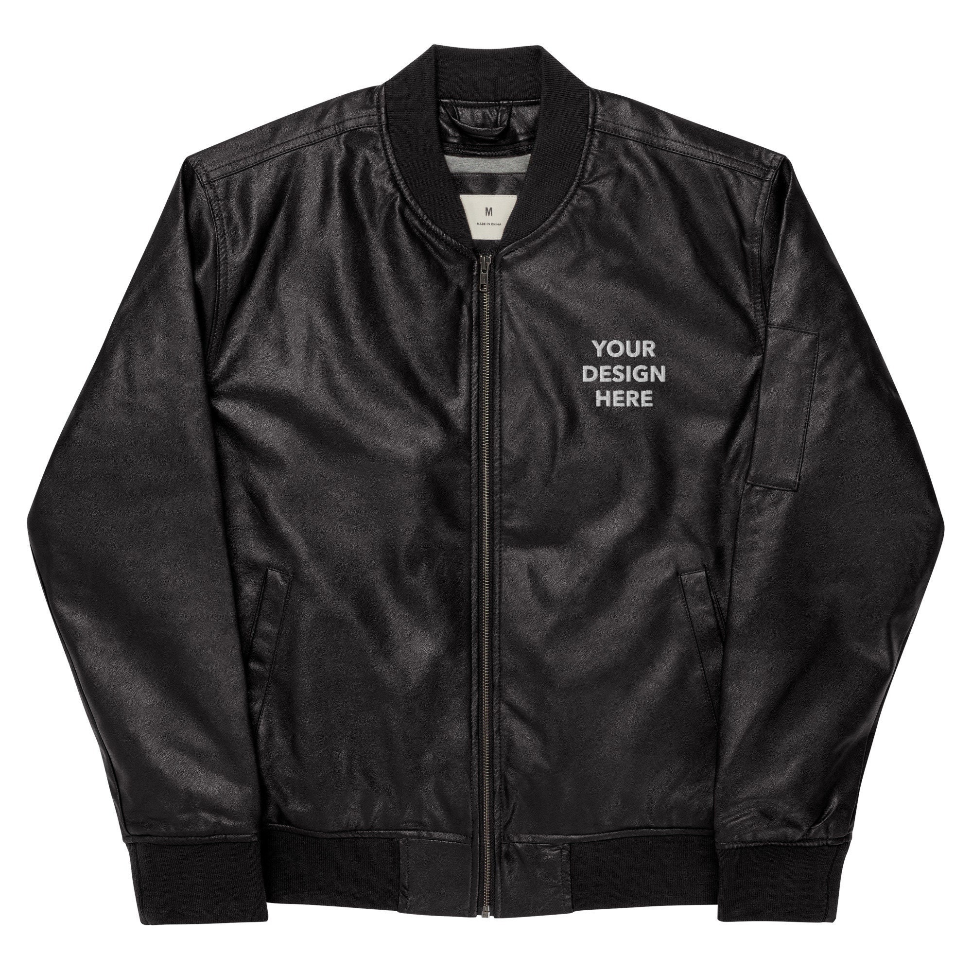 An application scenario or product detail of custom leather bomber jacket - Image 2