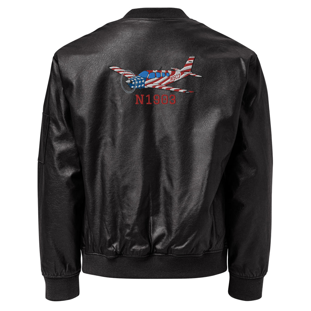 An application scenario or product detail of custom leather bomber jacket - Image 12