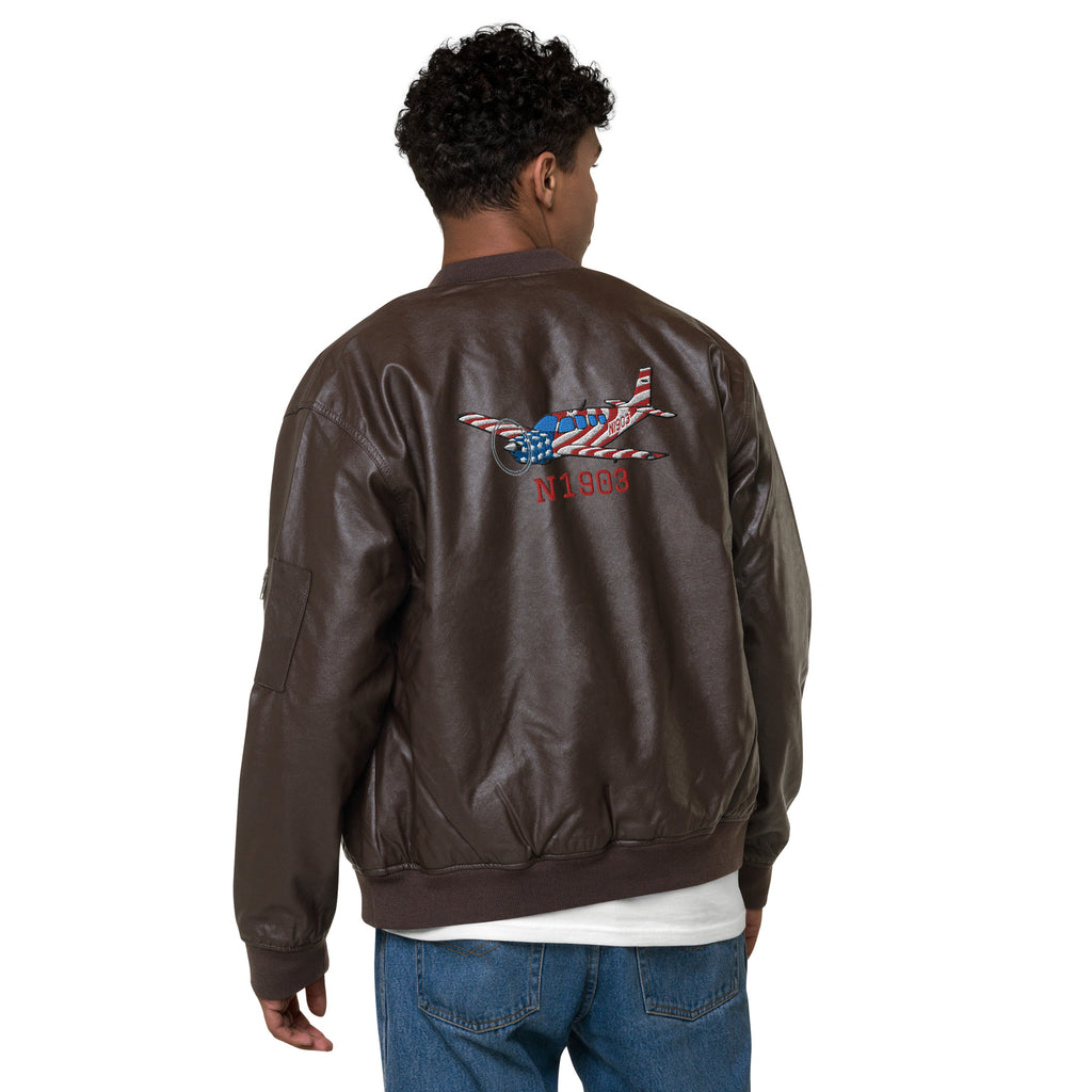 An application scenario or product detail of custom leather bomber jacket - Image 19
