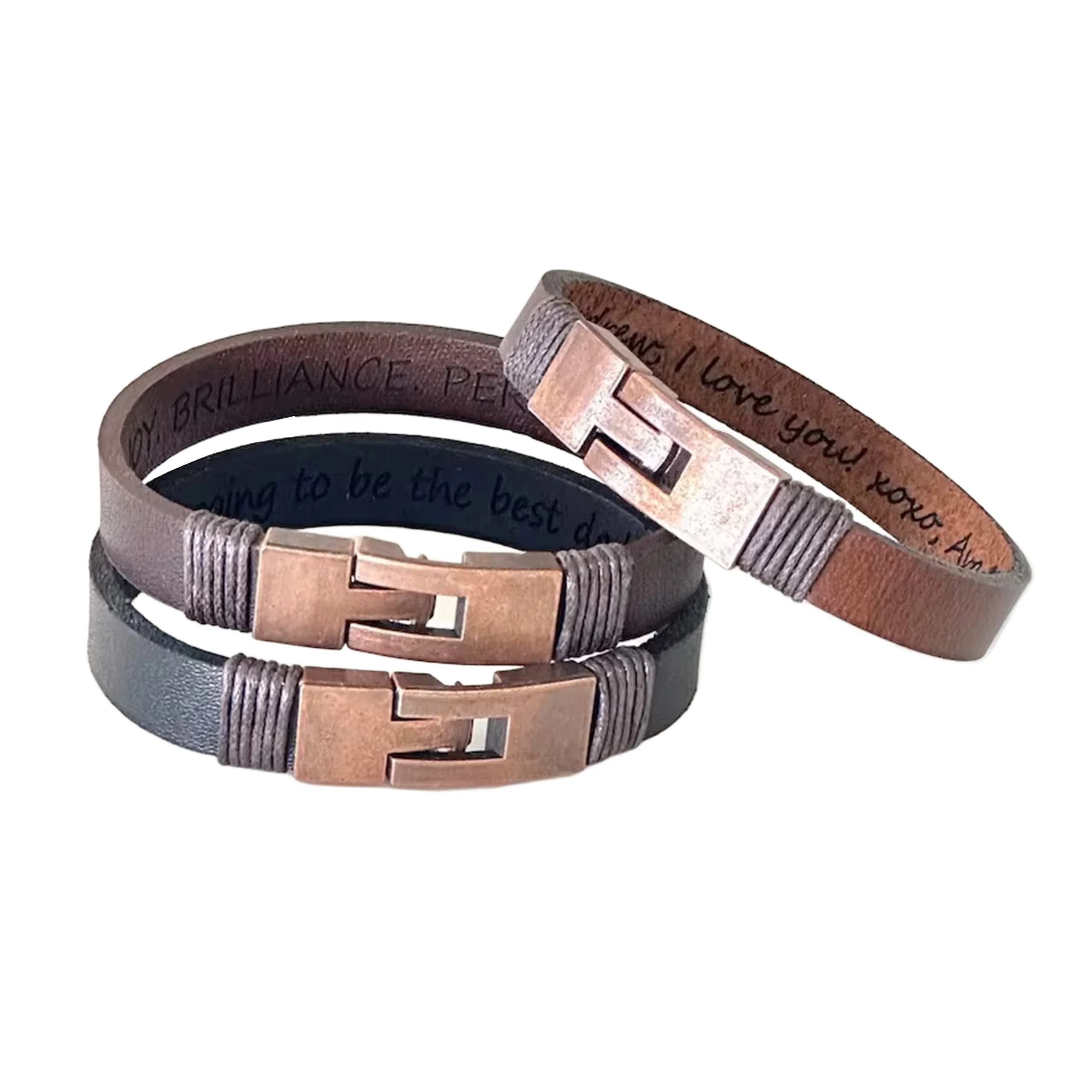 An application scenario or product detail of custom leather bracelets - Image 14
