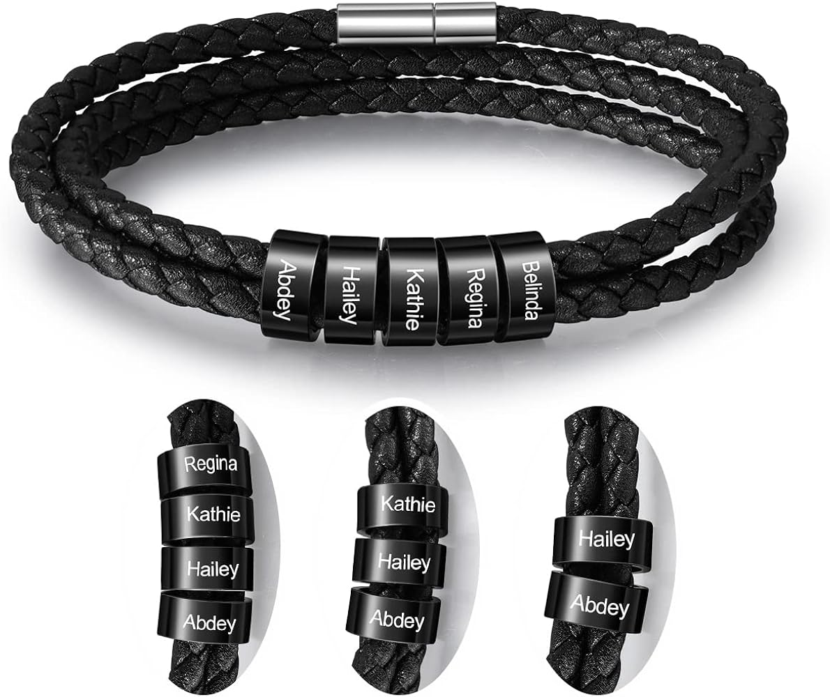 An application scenario or product detail of custom leather bracelets for him - Image 5