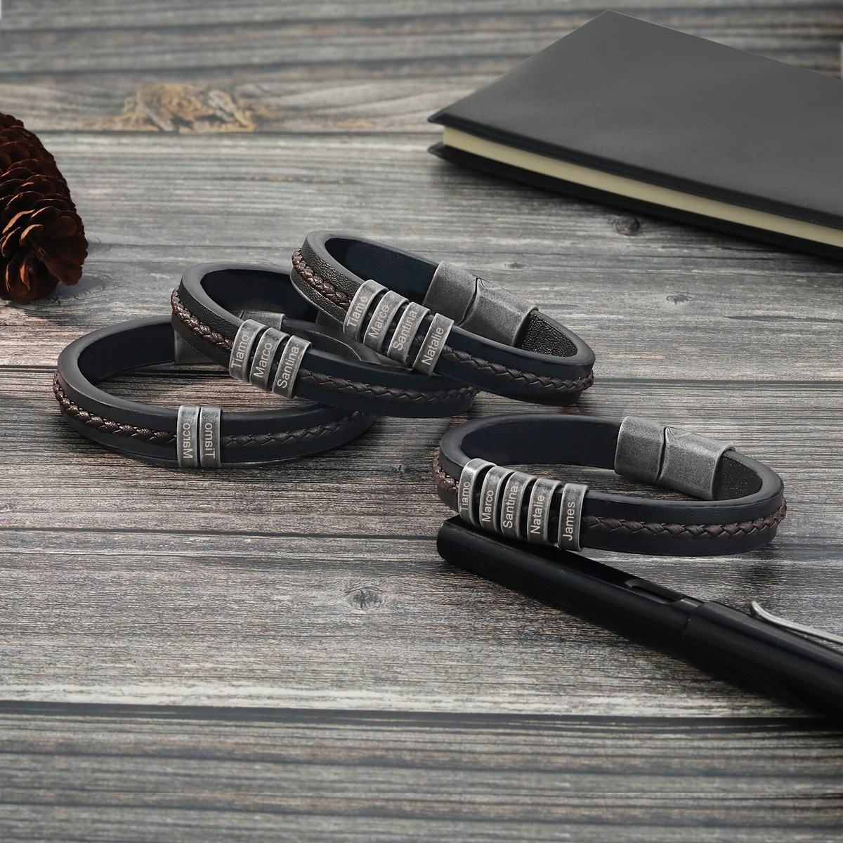 An application scenario or product detail of custom leather bracelets for him - Image 7