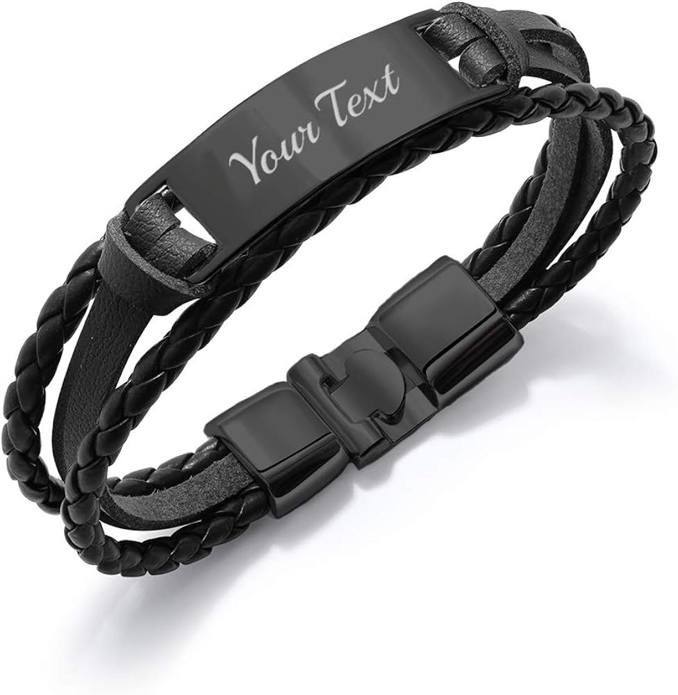 An application scenario or product detail of custom leather bracelets for him - Image 12