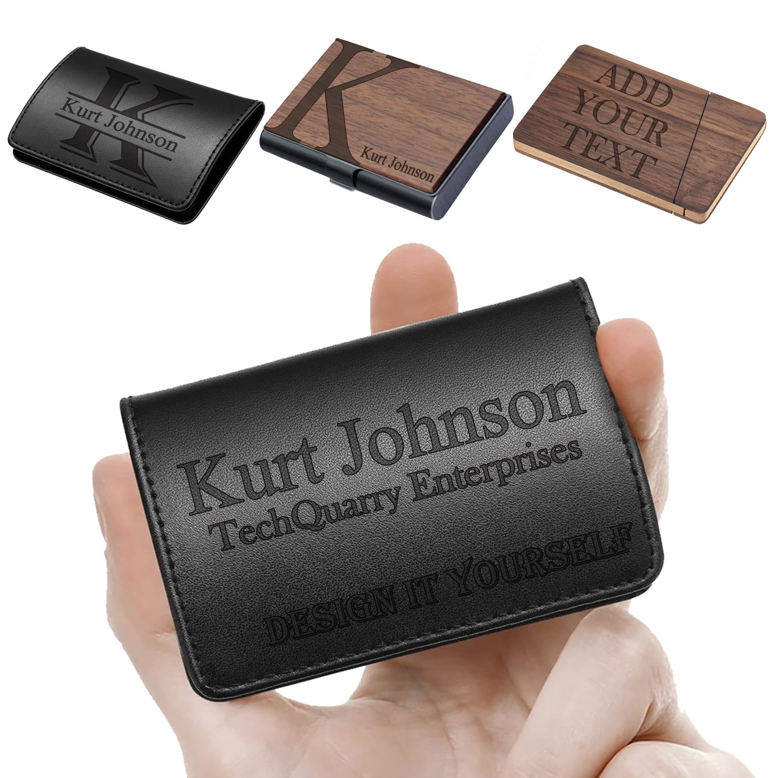 An application scenario or product detail of custom leather business card holder - Image 1
