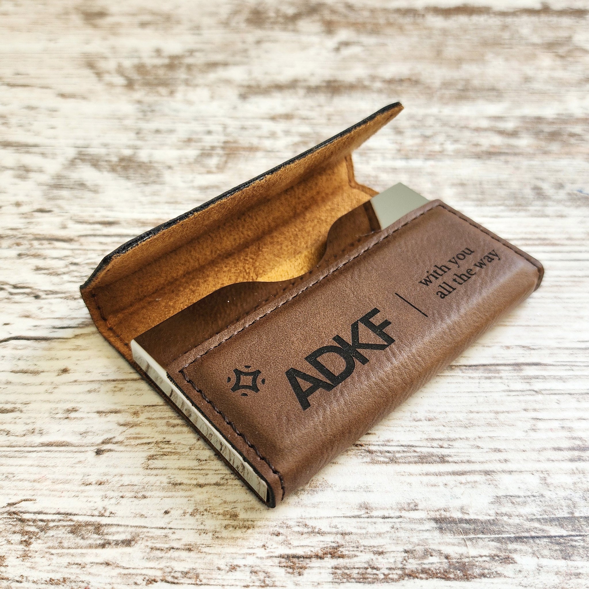 Featured image for the custom leather business card holder guide