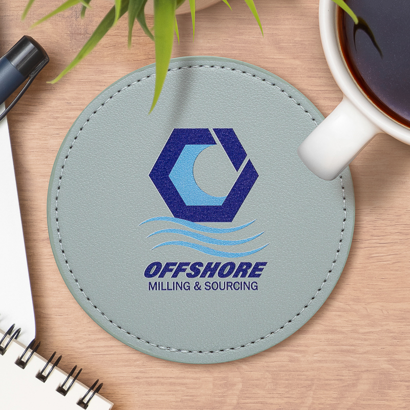 An application scenario or product detail of custom leather coasters - Image 1