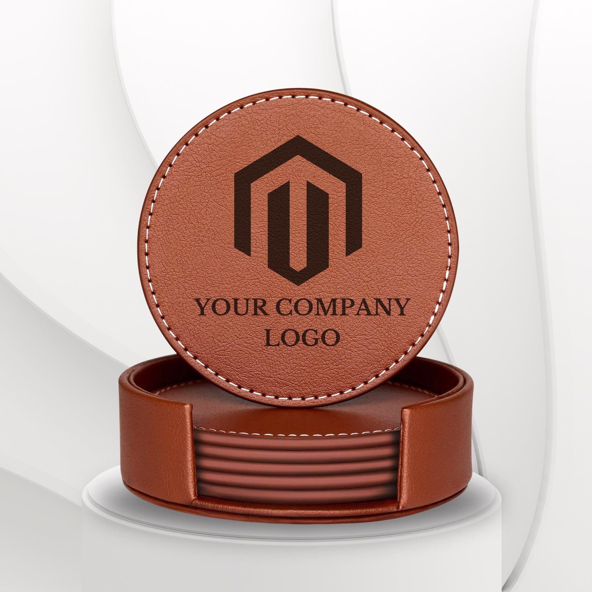 An application scenario or product detail of custom leather coasters - Image 8
