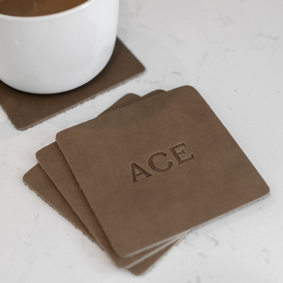 An application scenario or product detail of custom leather coasters - Image 14