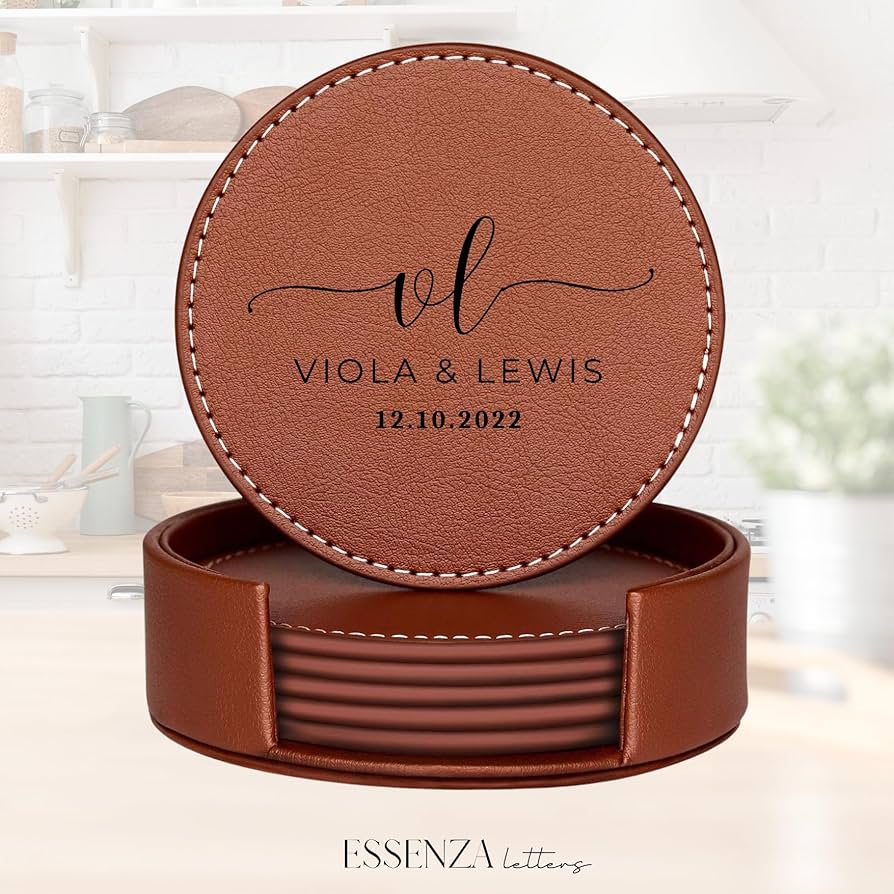 An application scenario or product detail of custom leather coasters - Image 15