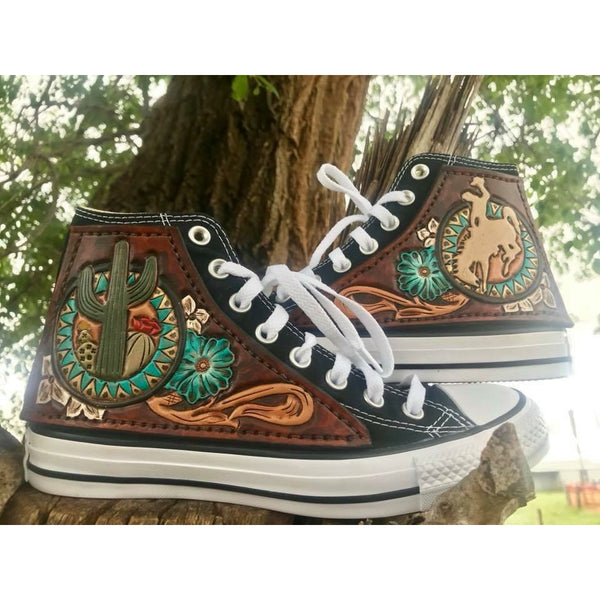 An application scenario or product detail of custom leather converse - Image 5