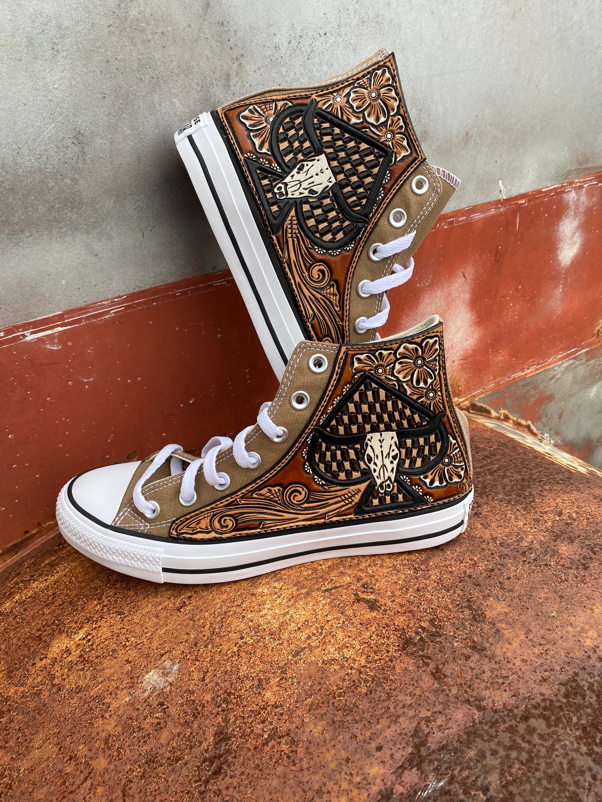 An application scenario or product detail of custom leather converse - Image 8
