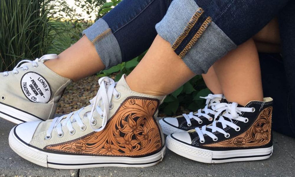 An application scenario or product detail of custom leather converse - Image 12