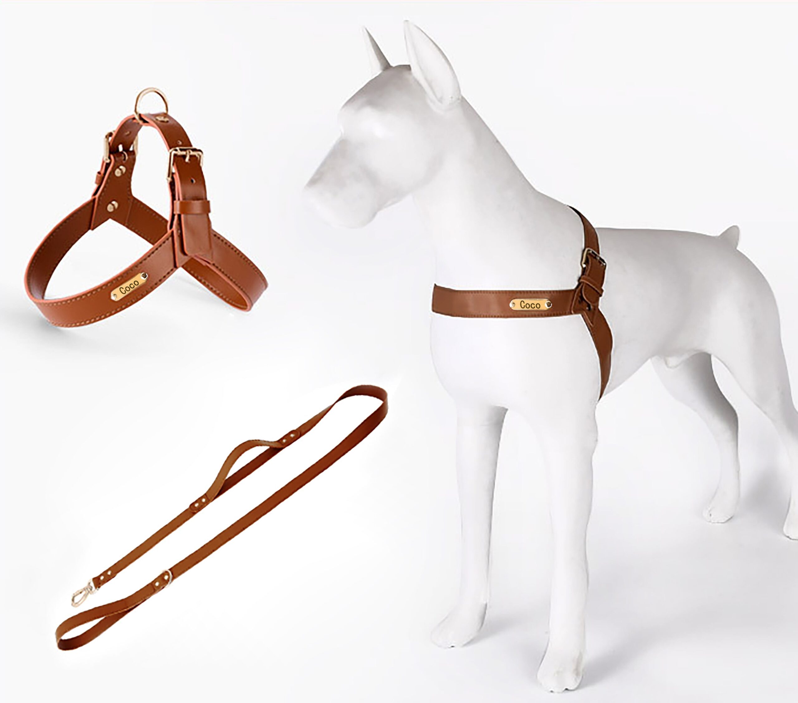 An application scenario or product detail of custom leather dog harness - Image 21