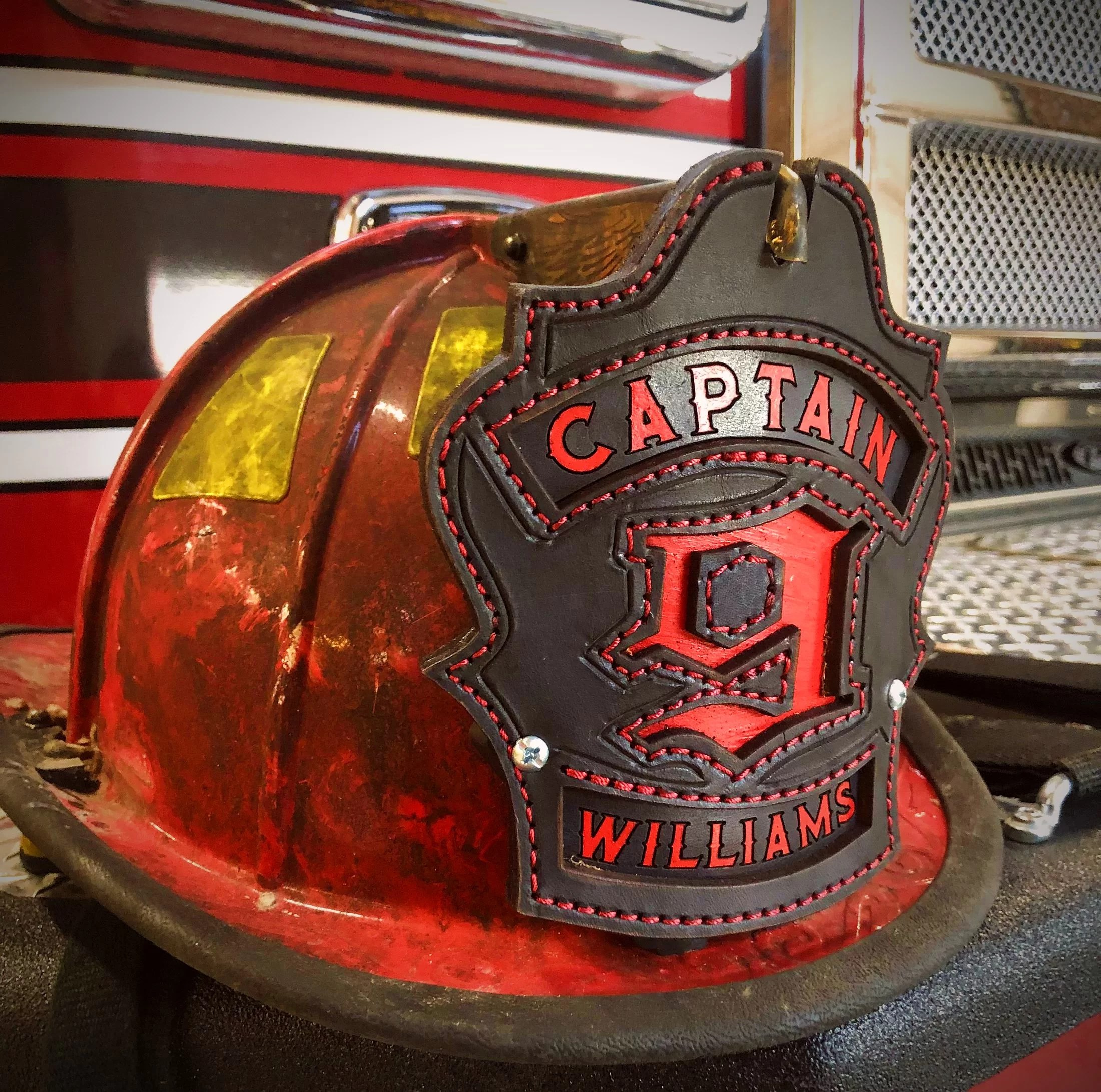 Featured image for the custom leather firefighter helmet shields guide