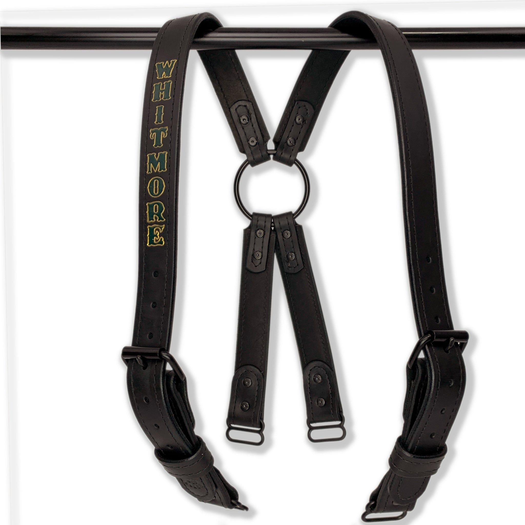 An application scenario or product detail of custom leather firefighter suspenders - Image 2
