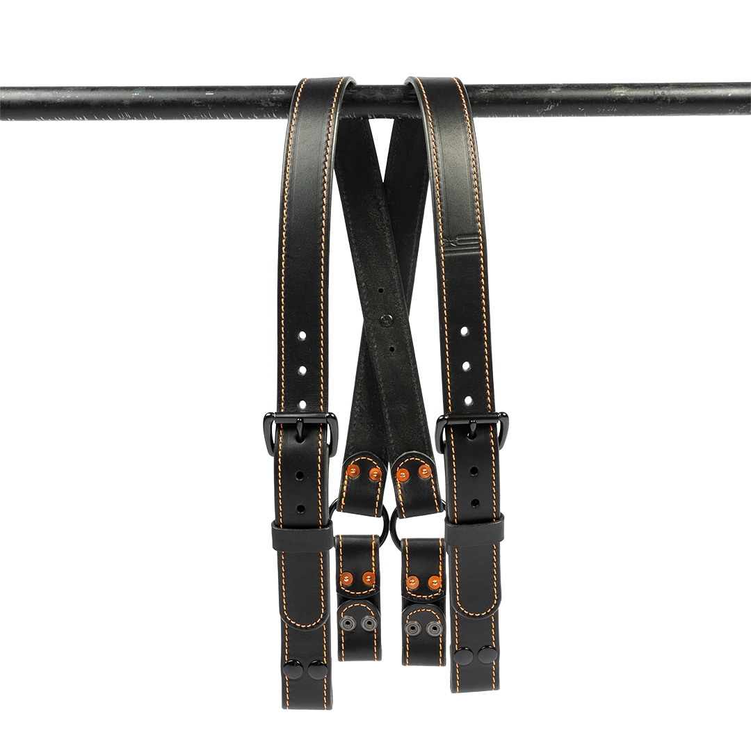 An application scenario or product detail of custom leather firefighter suspenders - Image 4